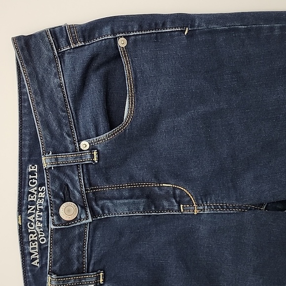 American Eagle Outfitters Women's Dark Wash Blue Skinny Jeans Stretch Sz 10 Long - Picture 3 of 15